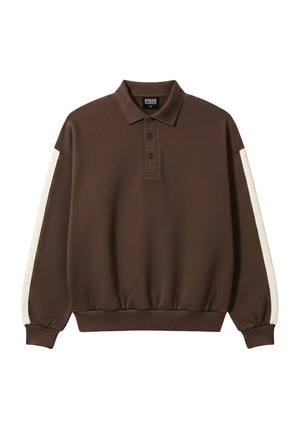 Urban Classics, OVERSIZED PIQUÉ LONGSLEEVE POLO - Sweatshirt - brown