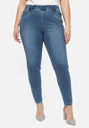 Sheego, Jeggings - light blue used denim
