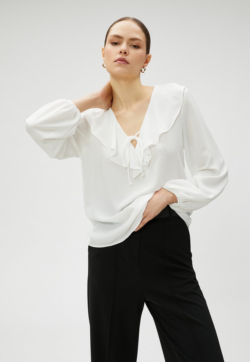 Cotone Crew Neck Puff Sleeve Voluminous, Colore: Arancione., 40