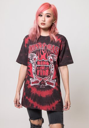 JOHNNY CASH RING OF FIRE TIE DYE  - Print T-shirt - red