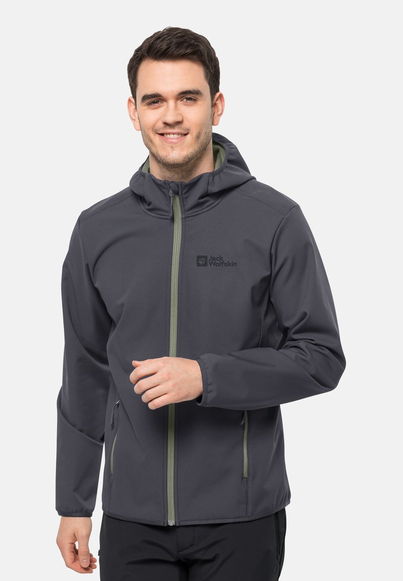 Jack Wolfskin - BORNBERG HOODY M - Giacca softshell - ebony, Ingrandire