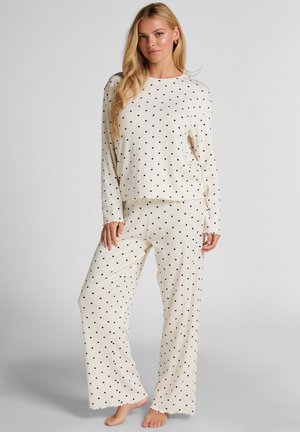 LOOSE POINTELLE - Pyjamabroek - white
