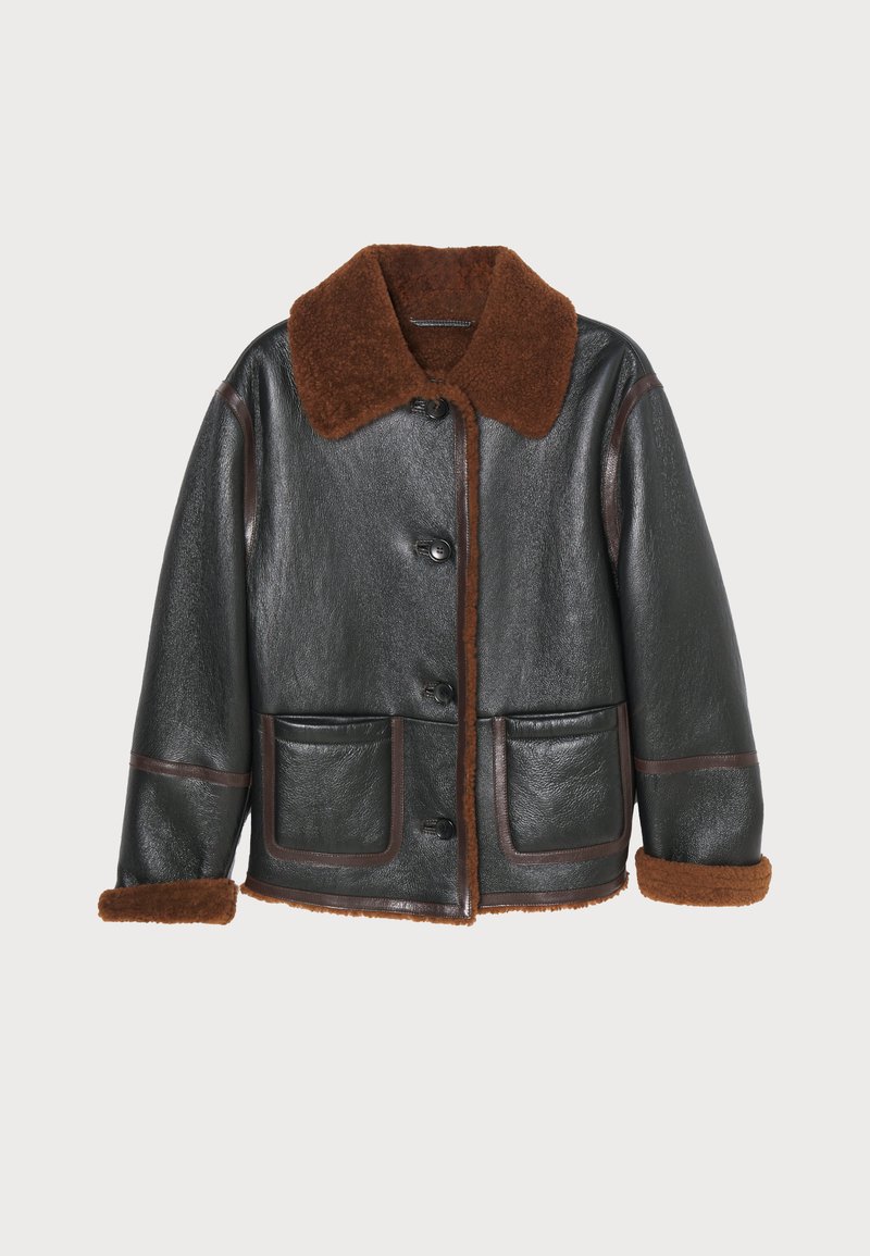 Bally Leather jacket black/cuero/black Zalando
