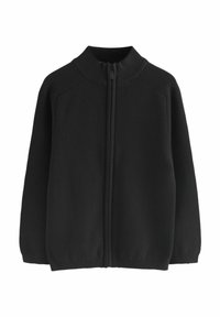 Mustar zip-up jumpertükk kõrge kraega, soonikkoes varrukate ja vöökohtadega. Koostatud siledast, keskmise paksusega kudumikoest.