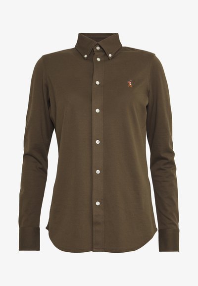 Polo Ralph Lauren HEIDI LONG SLEEVE - Blusa com botões - defender green