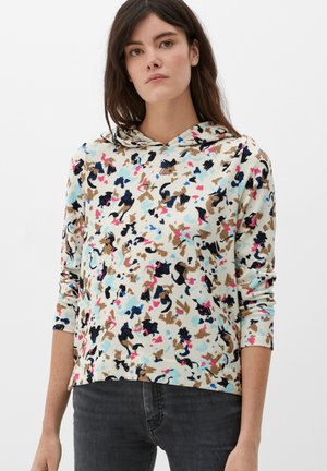 MIT ALLOVER-MUSTER - Hoodie - ecru