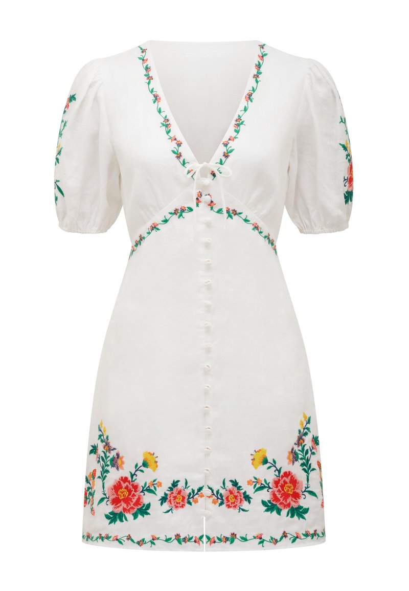 Forever New VEANNE EMBROIDERED - Day dress - white - Zalando.ie