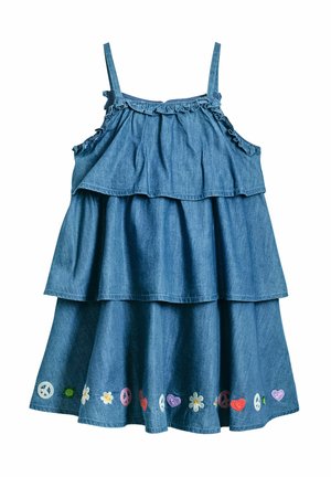 RUFFLED SHORT - Jeansklänning - blue