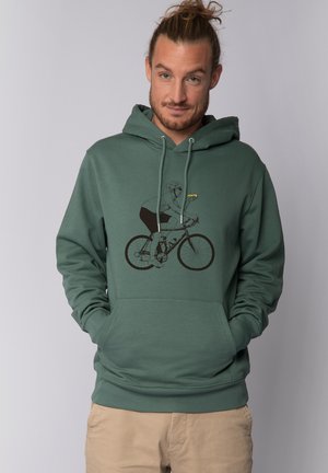 FAHRRAD UND PIZZA - Sweat à capuche - green bay