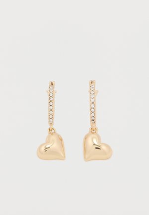 PUFFY HEART DROP HOOP - Náušnice - gold-coloured