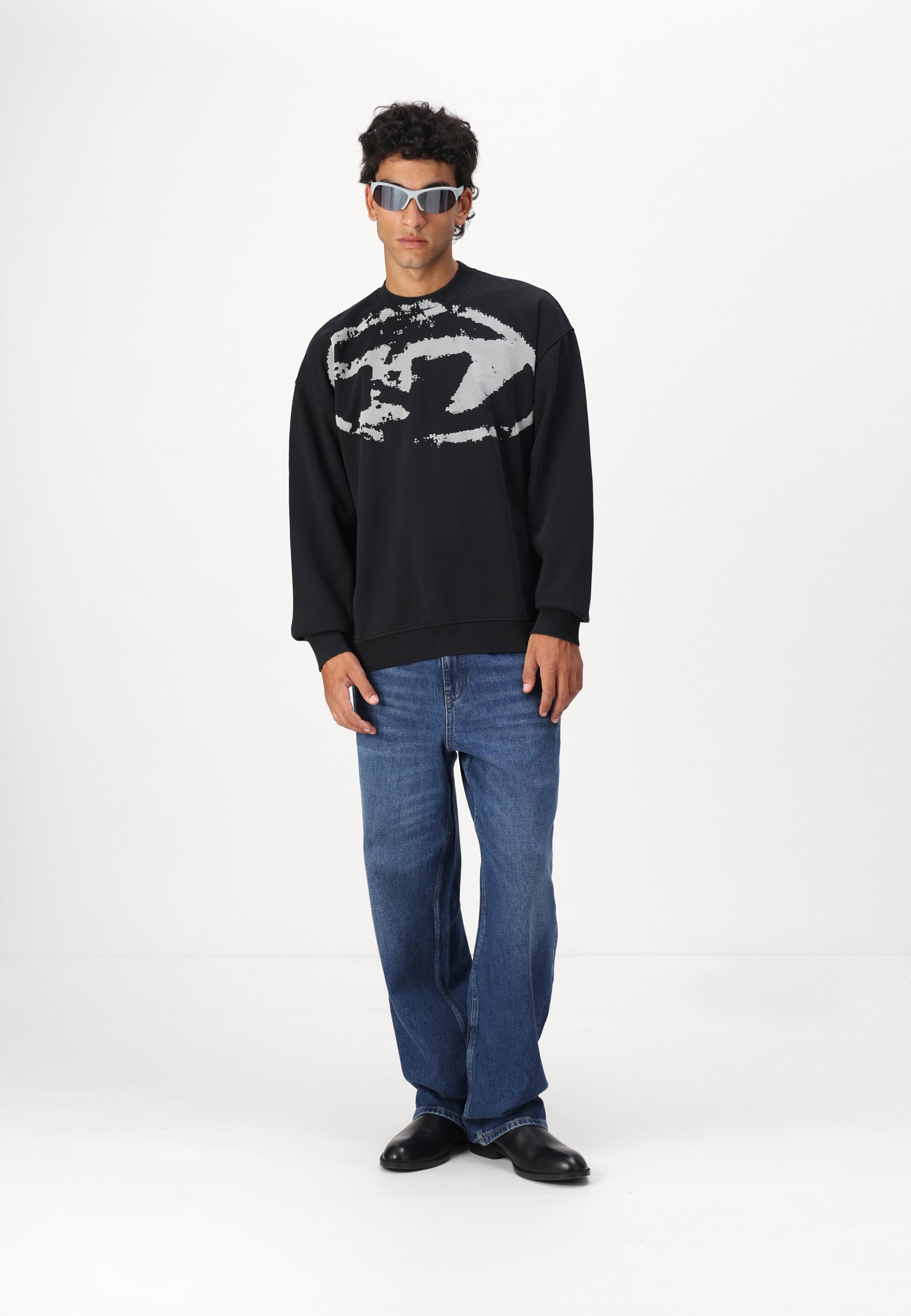 【送料&関税込】Diesel Black Cotton Sweatshirt Diesel Sweatshirt - black/noir - ZALANDO.FR