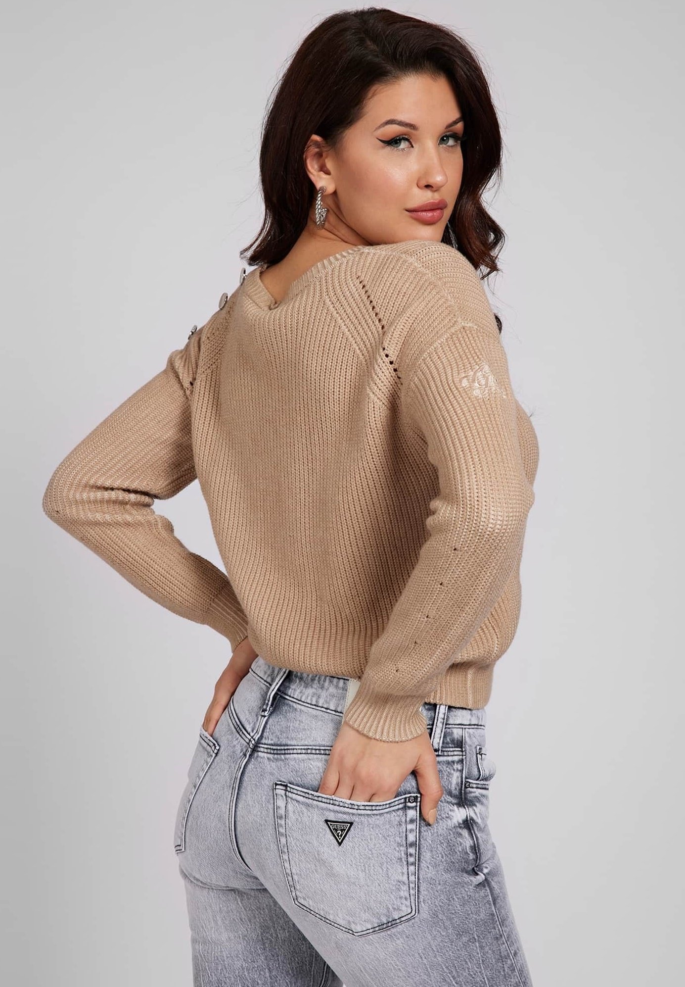 Damen KNOPFDETAIL - Strickpullover Damen KNOPFDETAIL - Strickpullover