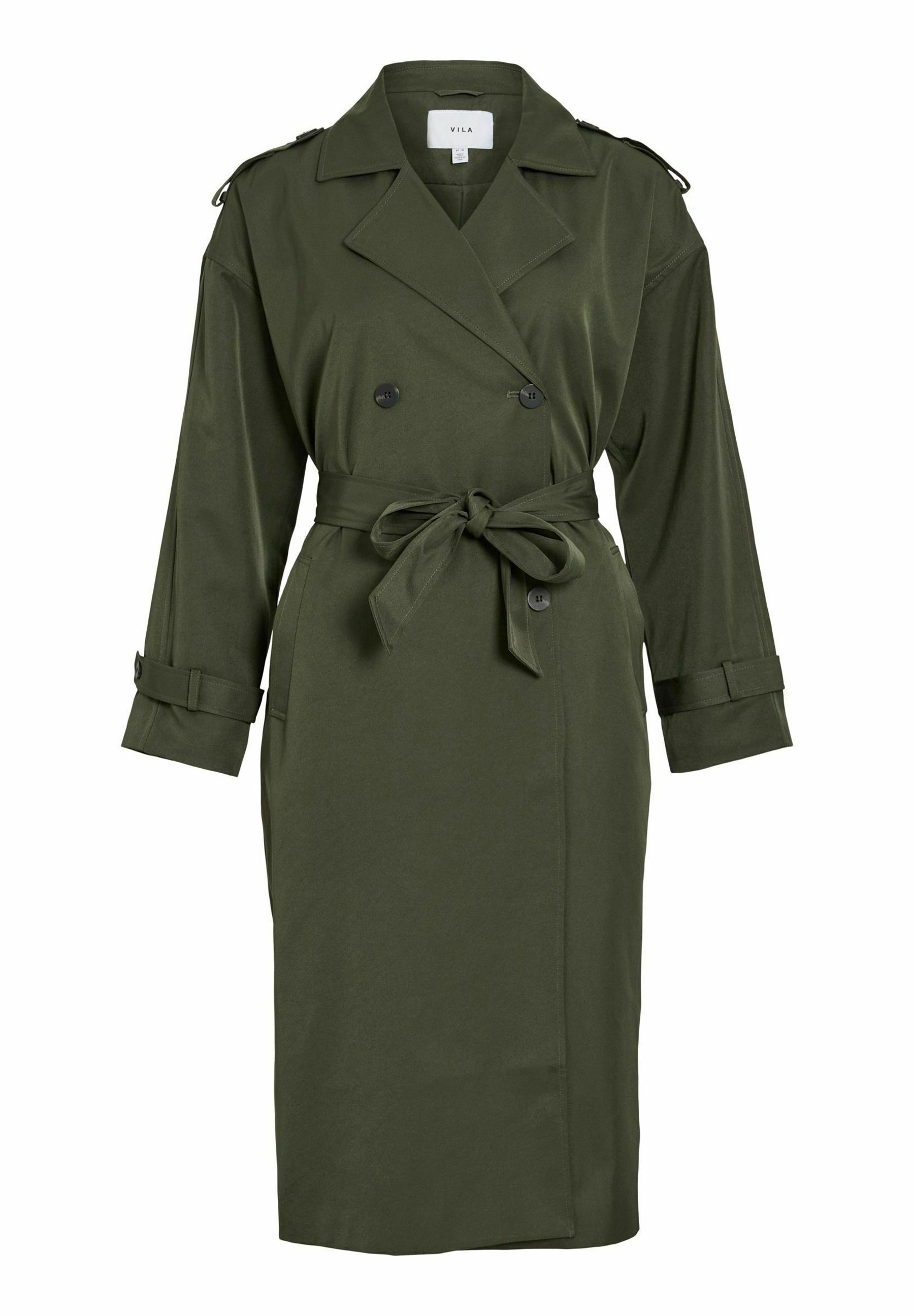 JACQUELINE de YONG Langmantel Eleganter Trenchcoat Langer Übergangs