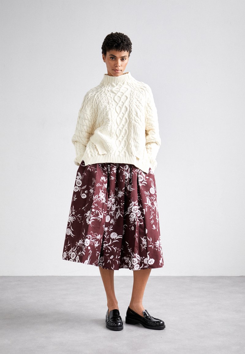 Erdem ASYMMETRICAL PATCHWORK CABLE Strikkegenser cream/offwhite