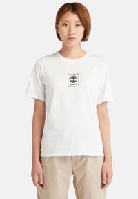 Timberland STACK LOGO REGULAR TEE - Tričko s potlačou - white