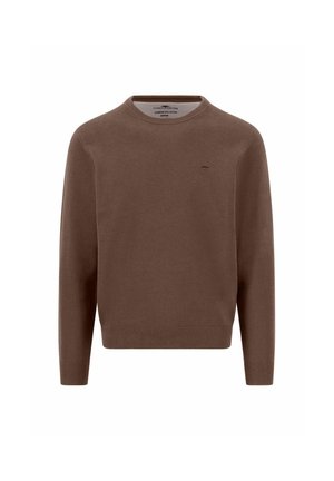 Fynch-Hatton, FYNCH HATTON - HERREN RUNDHALS PULLOVER (1614210) - Strickpullover - dark chocolate