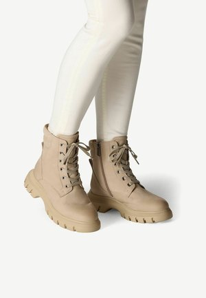 Enkellaarsjes met plateauzool - taupe