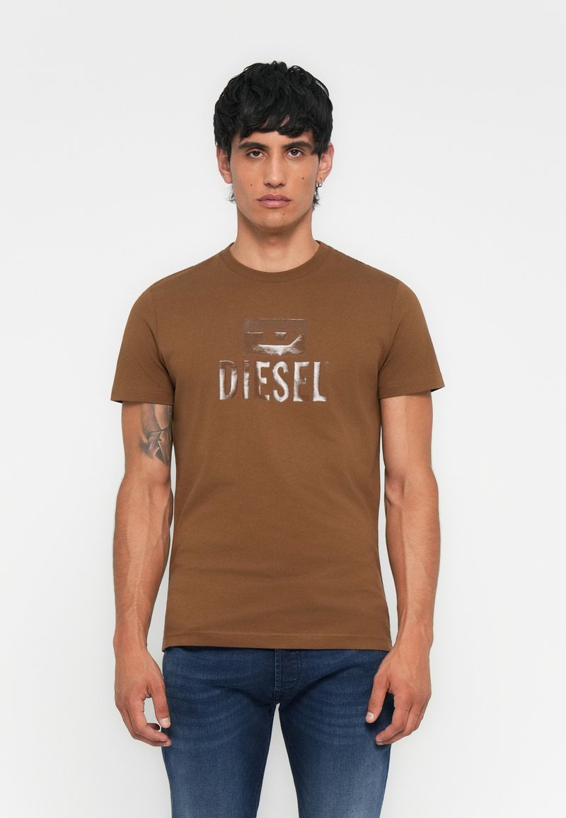 Diesel T-shirt print bruin