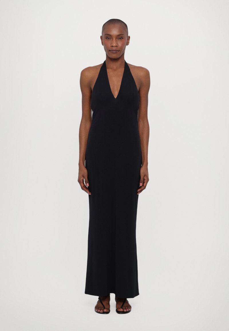 VTG Lauren Ralph Lauren Women's Black Keyhole Midi Sleeveless Dress Y2K Medium