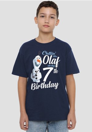 Disney FROZEN CHILLIN LIKE OLAF 7TH BIRTHDAY - Print T-shirt - dark blue