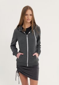 Even&Odd - Zip-up sweatshirt - mottled dark grey Thumbnail Image 1