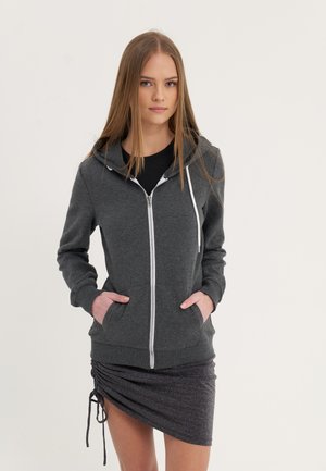 Zip-up sweatshirt - mottled dark grey