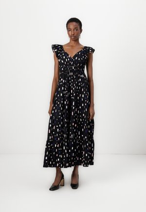 PAINTERLY STROKES FLUTTER SLEEVE DRESS - Maxi dress - frosted violet