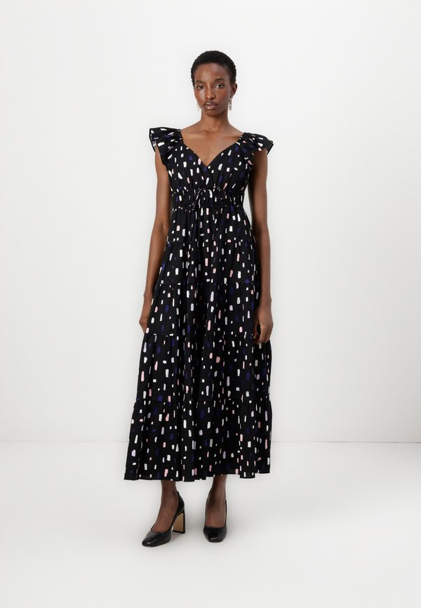 PAINTERLY STROKES FLUTTER SLEEVE DRESS - Maxikleid - frosted violet