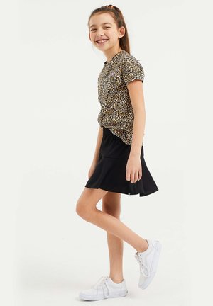 T-shirt print - white/black/orange