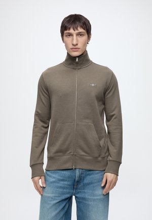 GANT, REG SHIELD - Felpa con zip - faded taupe