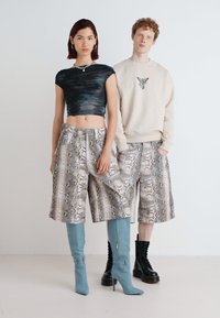 Jaded London VINTAGE COLOSSUS JORTS UNISEX - Džinsiniai šortai - grau