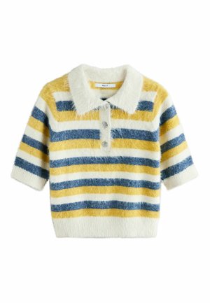 REGULAR FIT - GEM BUTTON SHORT SLEEVE - Poloshirt - blue yellow stripe