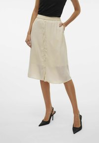 Vero Moda SUNNY HOHE TAILLE  - Trapecinis sijonas - oatmeal