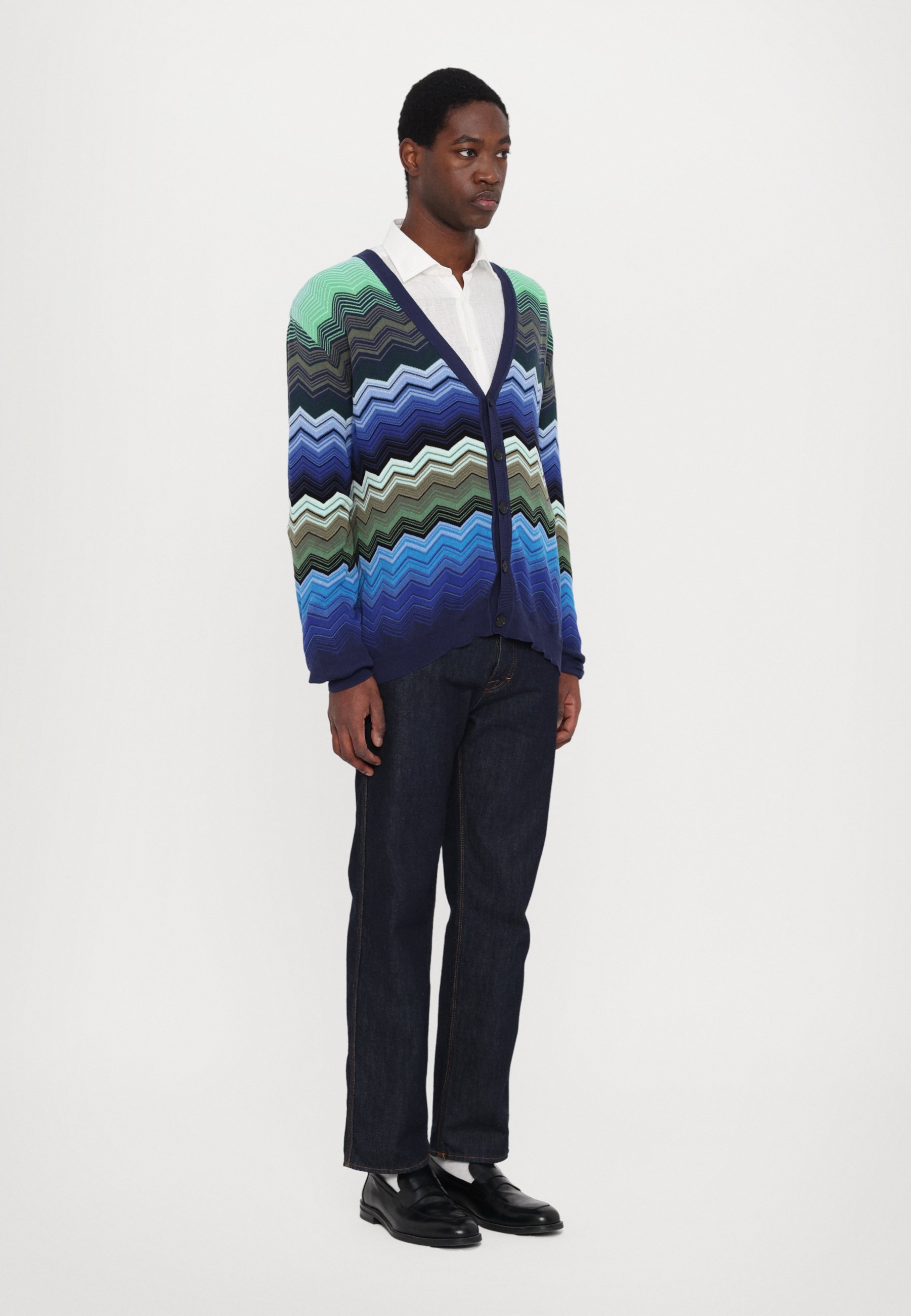 Missoni BUTTONED CARDIGAN - Cardigan - blue/green/blue - Zalando