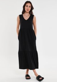 Threadbare BYERS TIERED - Vestito di maglina - black