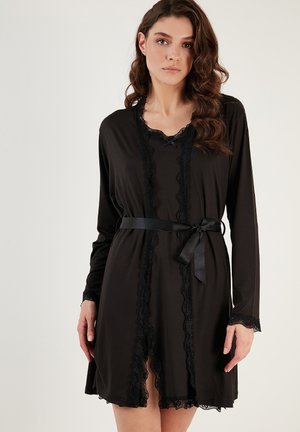 LELA REGULAR FIT SET - Dressing gown - black