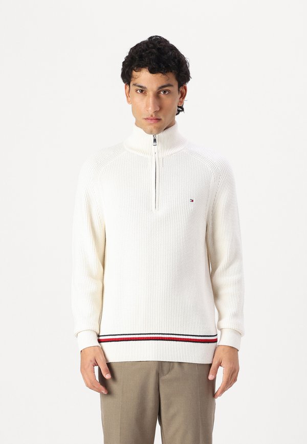 STRUCTURE GLOBAL STRIPE ZIP - Jumper - ivory petal