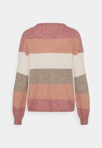 ONLY ONLATIA STRIPE - Pullover - dusty rose/misty rose/birch/beige