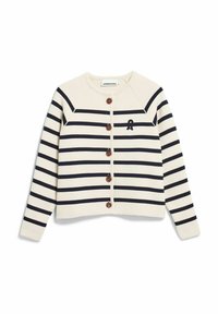 PLACED STRIPE - Strickjacke - oatmilk-night sky