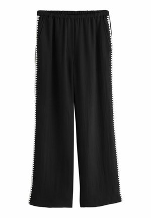 Next, TALL FIT - EMBROIDERED SIDE DETAIL WIDE LEG TROUSERS . - Bukser - black