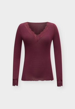 Vero Moda, VMSKYE LS V-NECK LACE TOP JRS NOOS - T-shirt à manches longues - windsor wine