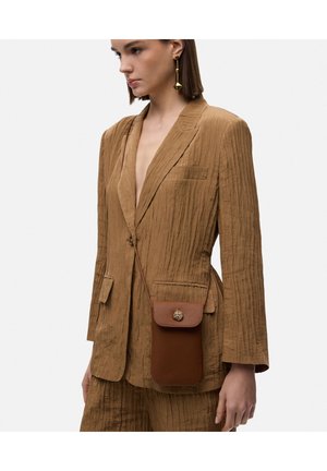 Ipekyol, IPEKYOL BAG TEXTURED CLASP PHONE BAG - Phone pouch - brown