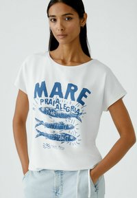 Oui Print T-shirt - optic white