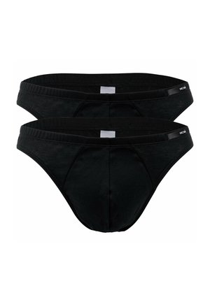 Calzoncillos de algodón negro en paquete de dos, con textura suave, cintura elástica y un diseño minimalista sin patrones visibles.