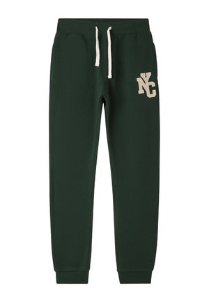 CON COULISSE E STAMPA - Pantaloni sportivi - verde bottiglia