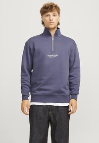 Jack & Jones JORVESTERBRO QUARTER ZIP - Sweatshirt - nightshadow blue