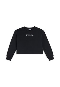 Felpa nera corta in cotone con maniche lunghe. Presenta un logo riflettente "FREDDY" sul petto. Design classico con collo a girocollo.