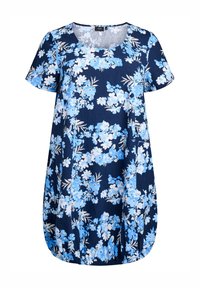 Trikotaažkleit - navy b w flower