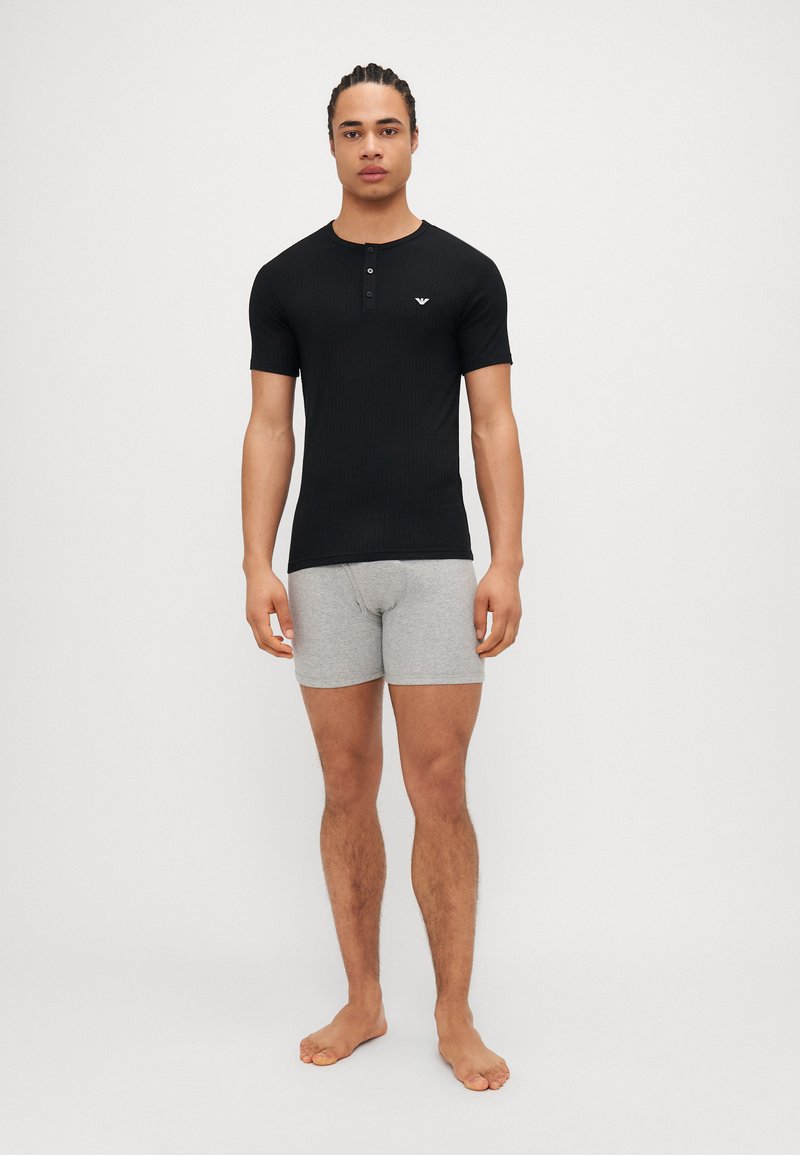 Camicie casual da uomo senza colletto tinta unita manica