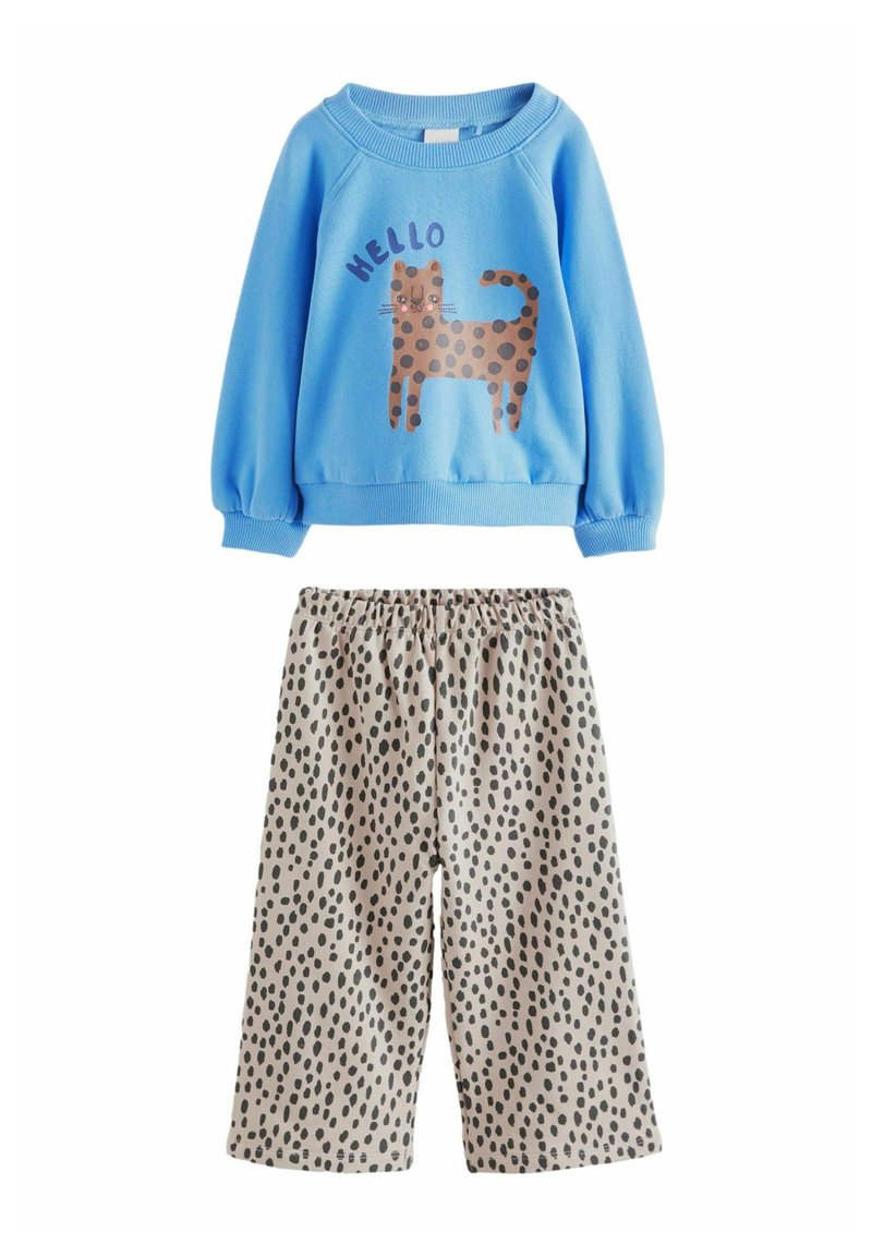 Next PRINTED WIDE JOGGERS SET - Mikina - blue